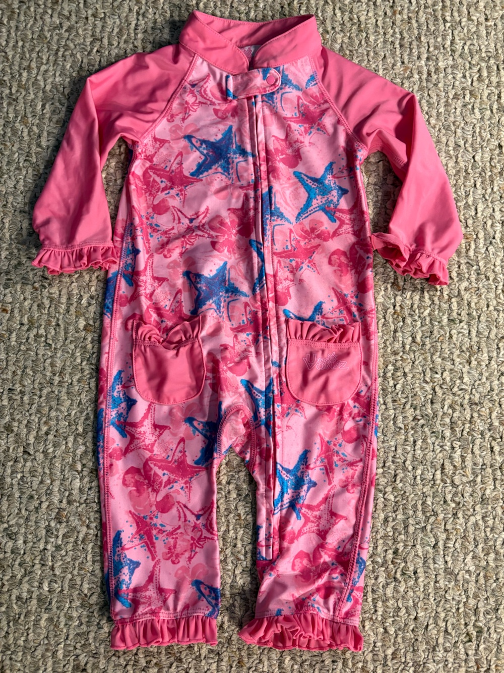UV Skinz Kids' Pink Starfish One - piece Rash-guard, Size 2T